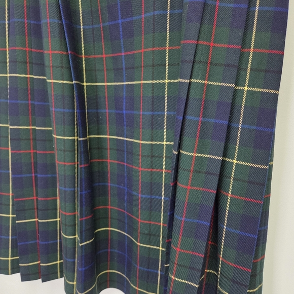 Vintage Pendleton Signature Tartan Plaid Pleated Wool Skirt Made In USA Size 12 - Picture 2 of 6